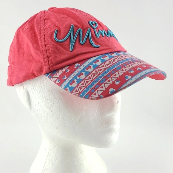 Disney Parks Authentic Pink Minnie  Mouse Baseball Cap Adjustable Youth Cotton - Picture 2 of 10